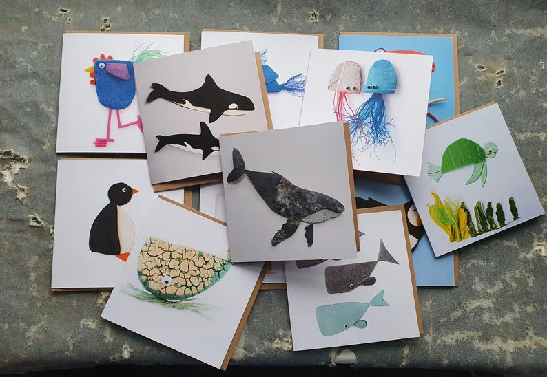 YOU CHOOSE a Marine Debris PRINT Greetings Card - 1 Pack
