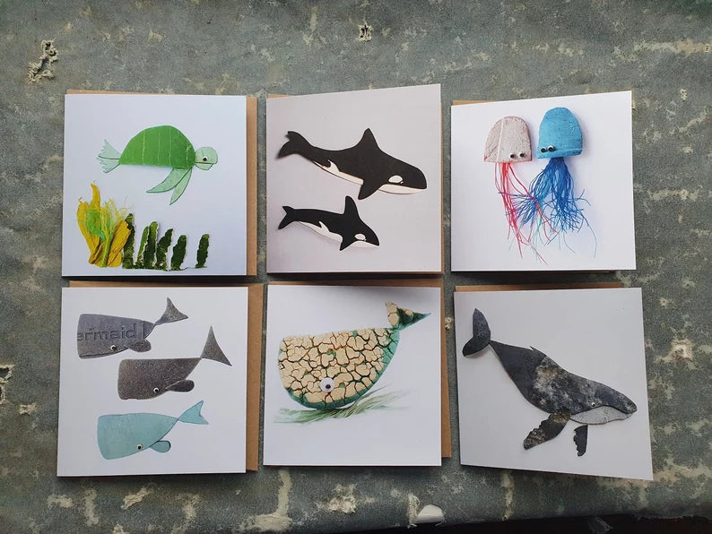 YOU CHOOSE a Marine Debris PRINT Greetings Card - 1 Pack